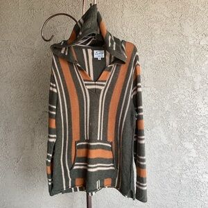 Lucky Brand Boho Beachy Striped Hoodie Size M